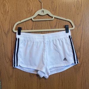 NWOT White w/ black accents Adidas running shorts